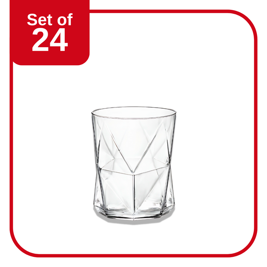 Bormioli Rocco Cassiopea DOF Glass 410 ml set of 24 in Clear with faceted design