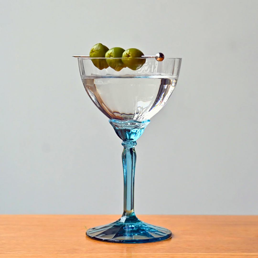 Bormioli Rocco Florian White Wine Glass 380 ml set of 6 in Lucent Blue with elegant Venetian design