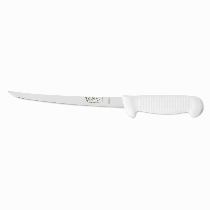 Victory Knives flexible narrow filleting knife 20cm stainless steel white handle fish skinning knife New Zealand