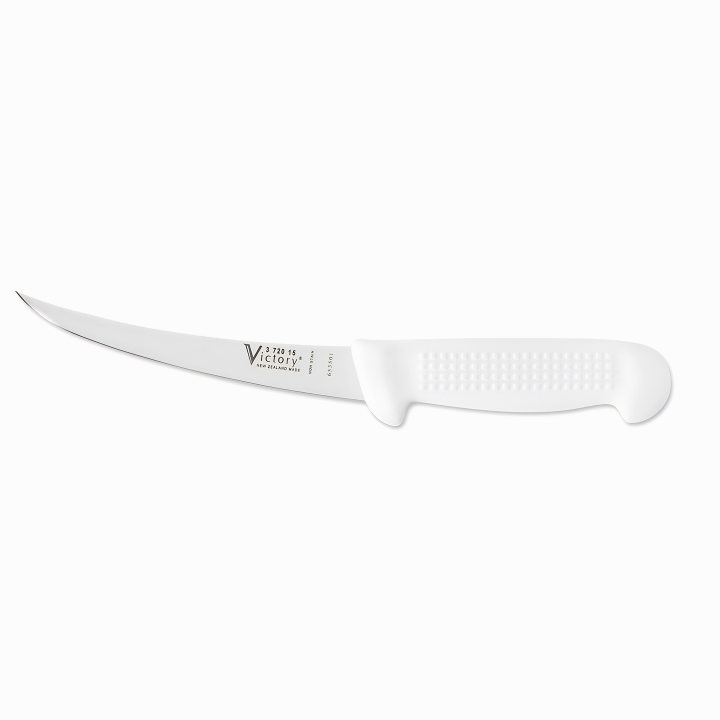 Victory Knives flexible narrow curved boning knife 15cm stainless steel white handle fish filleting knife New Zealand