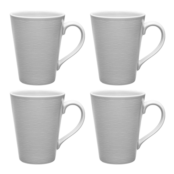 Noritake Grey on Grey Mug Set of 4
