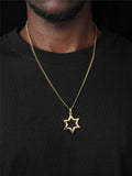 Hollow Star of David Pendant Necklace-1