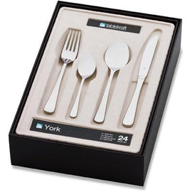 TABLEKRAFT YORK CUTLERY SET 24pc 18/0