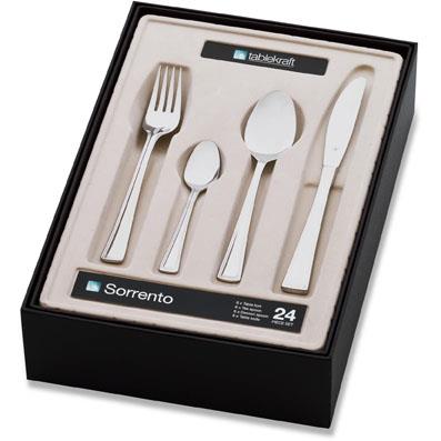 TABLEKRAFT SORRENTO CUTLERY SET 24pc 18/0
