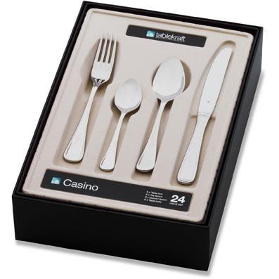 TABLEKRAFT CASINO CUTLERY SET 24pc 18/10