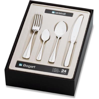 TABLEKRAFT BOGART CUTLERY SET 24pc SOLID KNIVES 18/10