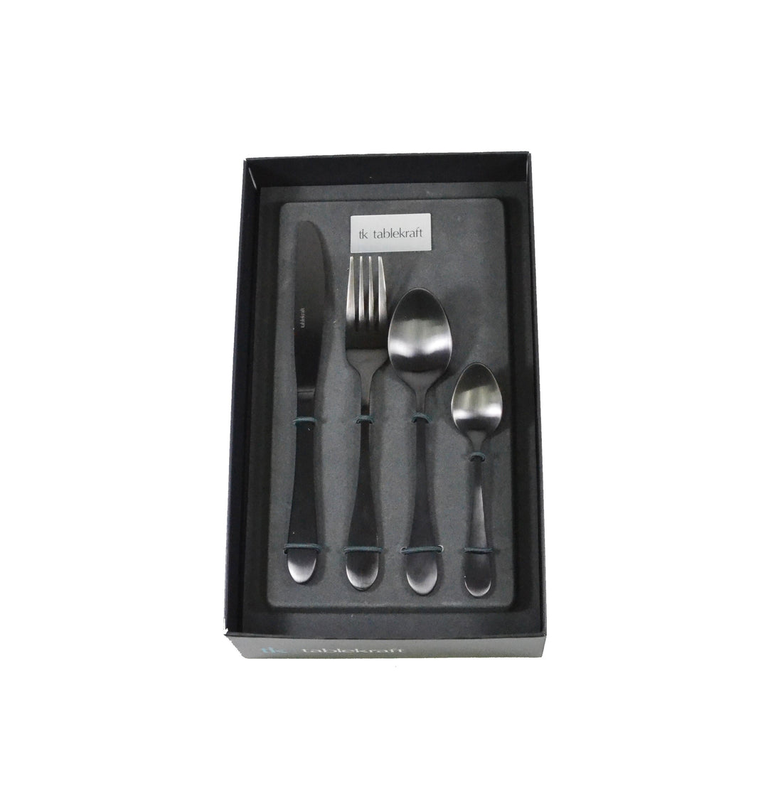 TABLEKRAFT SOHO INK CUTLERY SET 16pc 18/10