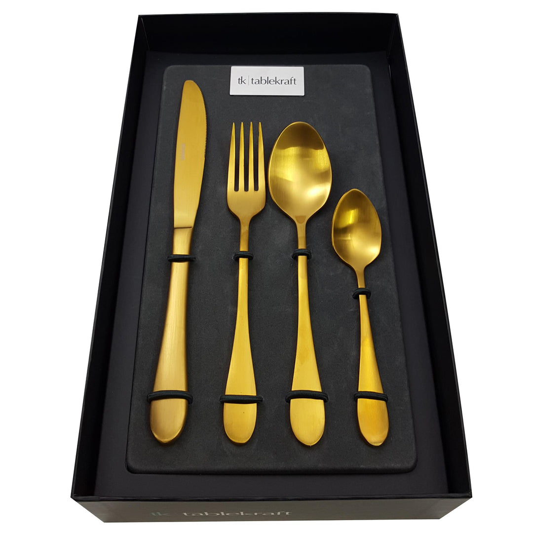 TABLEKRAFT SOHO GOLD CUTLERY SET 24pc 18/10