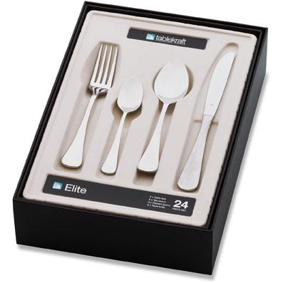TABLEKRAFT ELITE CUTLERY SET 24pc 18/10