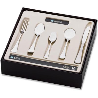TABLEKRAFT ELITE CUTLERY SET 40pc 18/10