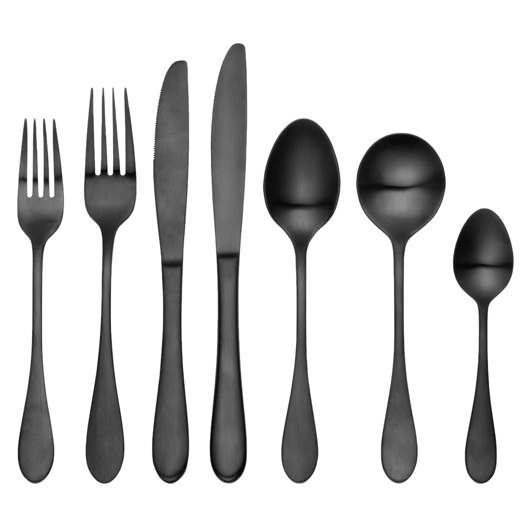 TABLEKRAFT SOHO INK CUTLERY SET 56pc 18/10