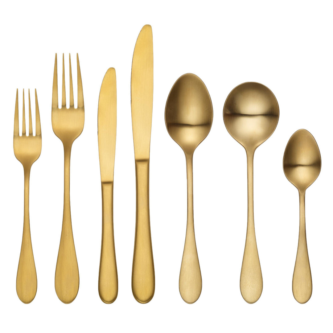 TABLEKRAFT SOHO GOLD CUTLERY SET 56pc 18/10