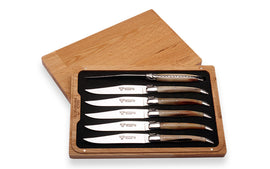Laguiole En Aubrac Set of 6 Steak Knives - Solid Horn
