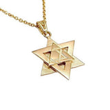 Order Israel 18K Gold Dipped Star of David 3 Layer Necklace-3