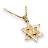 Order Israel 18K Gold Dipped Star of David 3 Layer Necklace-4