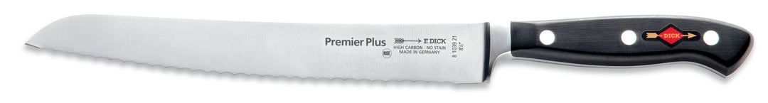F.DICK PREMIER PLUS BREAD KNIFE, SERRATED EDGE 21CM