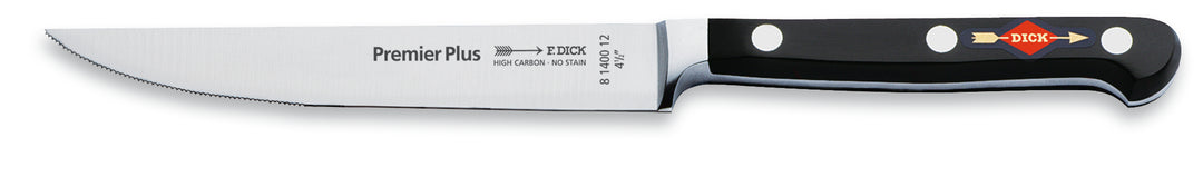 F.DICK PREMIER PLUS STEAK KNIFE, SERRATED EDGE, FORGED, 12CM