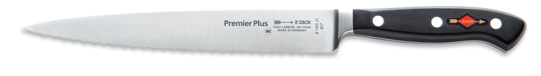 F.DICK PREMIER PLUS CARVING KNIFE, SERRATED EDGE, 21CM