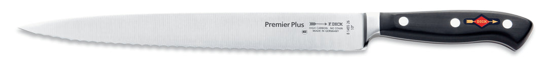F.DICK PREMIER PLUS CARVING KNIFE, SERRATED EDGE, 26CM
