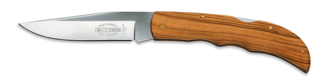 F.DICK FOLDING KNIFE, OLIVE WOODEND HANDLE, 9CM