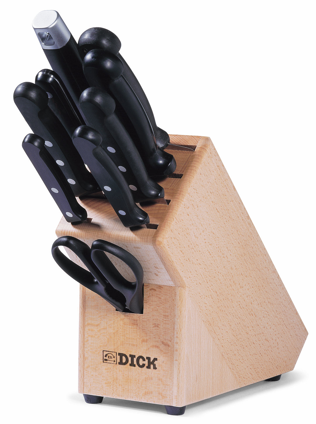 F.DICK SUPERIOR  WOODEN KNIFE BLOCK, 9PCS