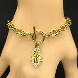 Hamsa Pendant Necklace and Bracelet Set-3