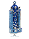 Keren Kopal Blue Western Wall style Mezuzah