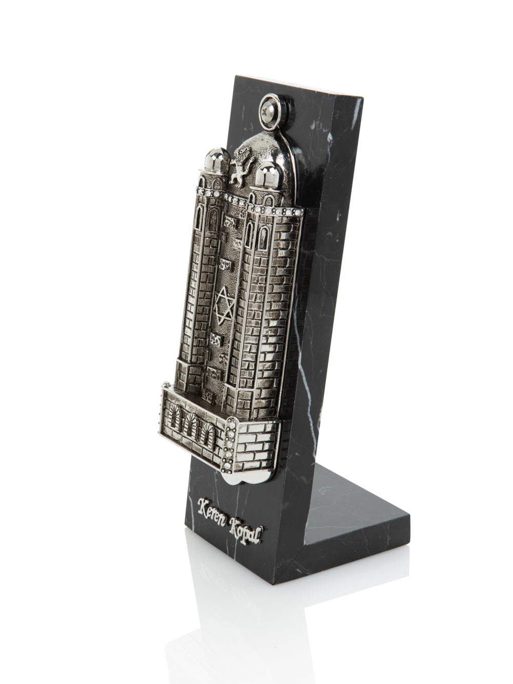 Silver Western Wall style Mezuzah