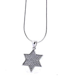 Order Israel 925 Sterling Silver Framed Star of David Necklace with Moissanite-1