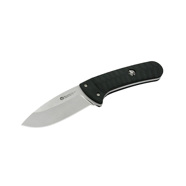 Maserin Sax bushcraft knife 85mm 440C stainless steel satin blade black G10 handle outdoor survival knife