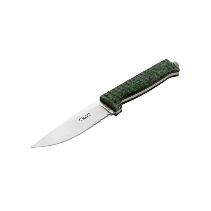 Maserin Croz fixed blade knife 110mm N690 stainless steel satin blade green micarta handle outdoor knife