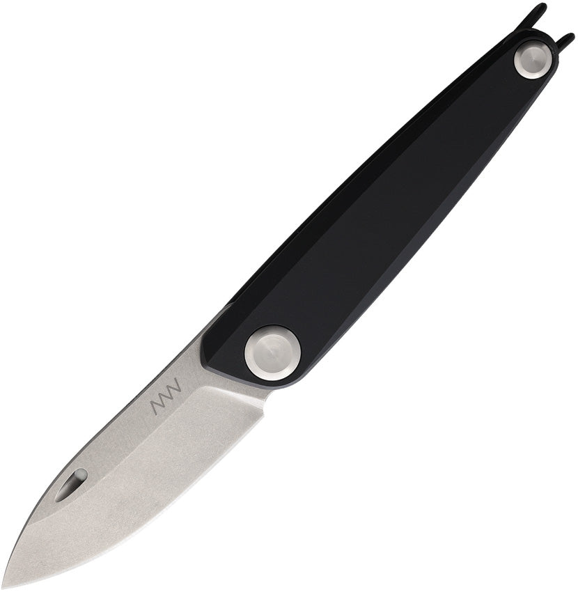 Acta Non Verba Knives Z050 black slip joint folding knife with aluminium handle