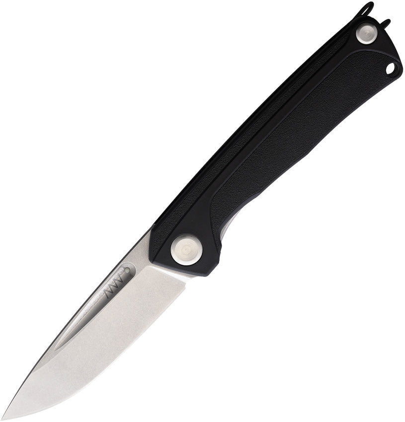 Acta Non Verba Knives Z200 black folding knife with GRN handle