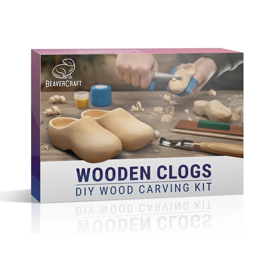 Beaver Craft DIY10 Wooden Clogs Carving Kit – Complete Set | King of Knives e-store