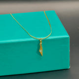 Map of Israel Pendant Necklace with Crystal Accent-3