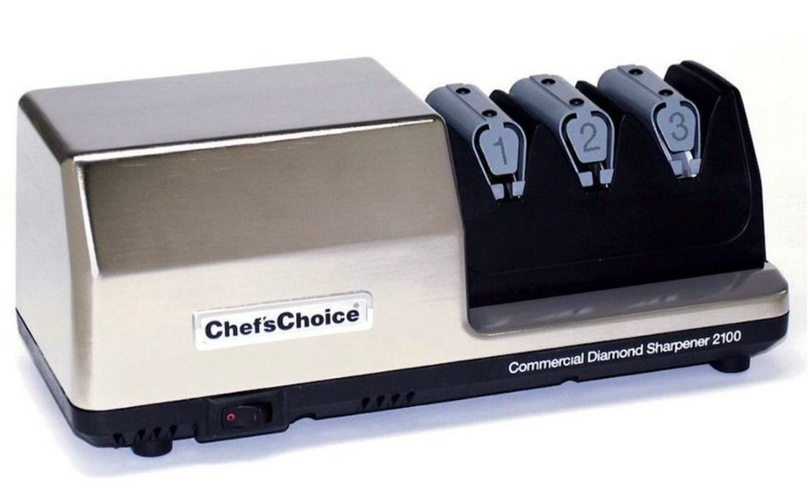 ChefsChoice Model 2100 commercial electric knife sharpener 3 stage Trizor Plus system diamond abrasive<br><br>