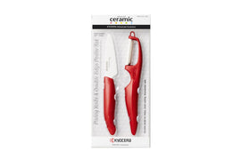 Kyocera Paring Knife + Double Edge Peeler Set - Red