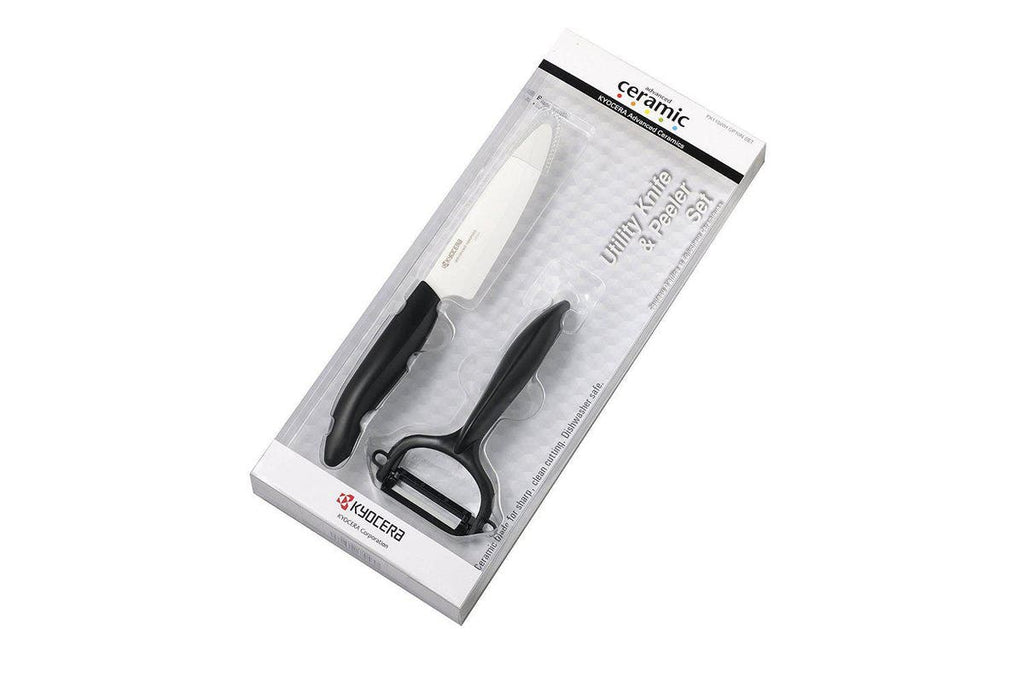 Kyocera Utility Knife + Rod Handle Peeler Set - Black