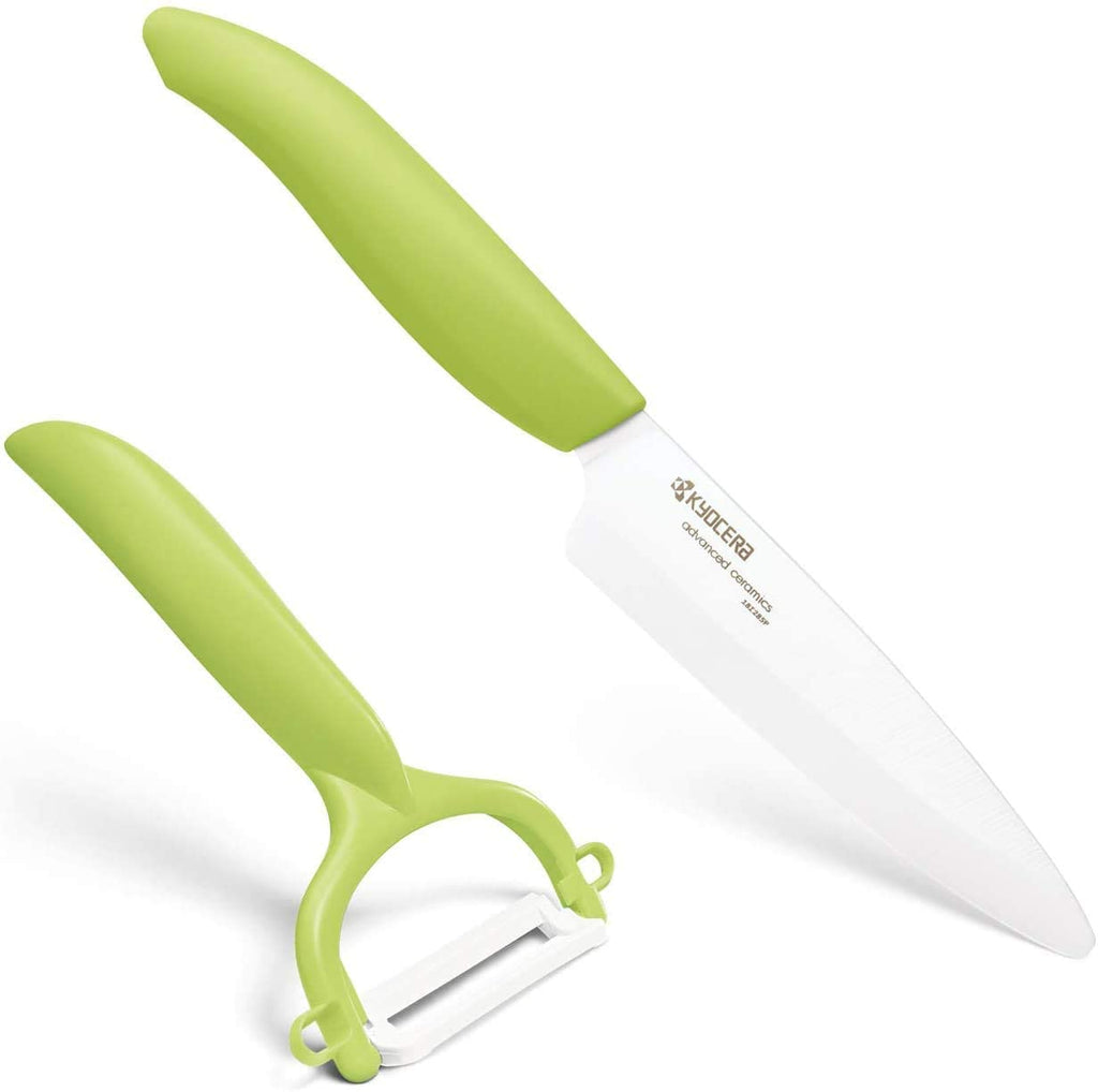 Kyocera Utility Knife + Rod Handle Peeler Set - Green
