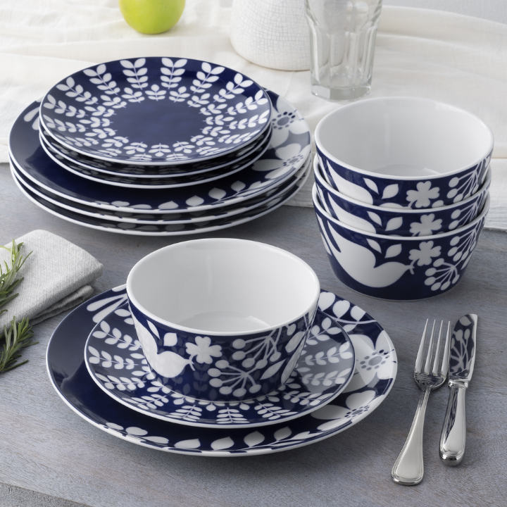 Noritake 12 Piece Bluefjord Porcelain Dinner Set