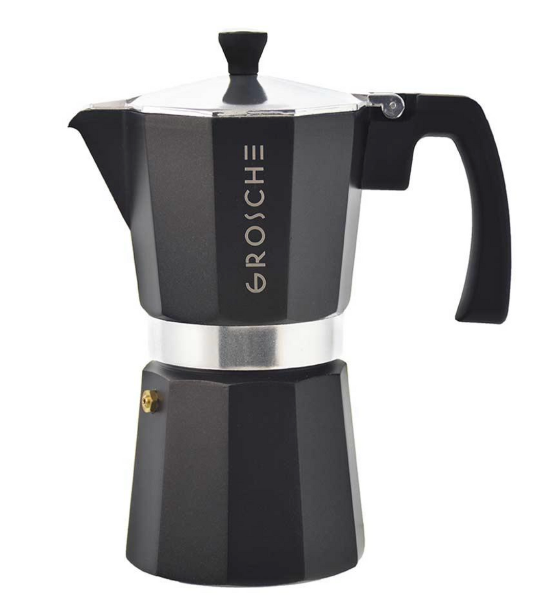 Grosche Stovetop Espresso Coffee Maker: Milano - Charcoal, 9 cup