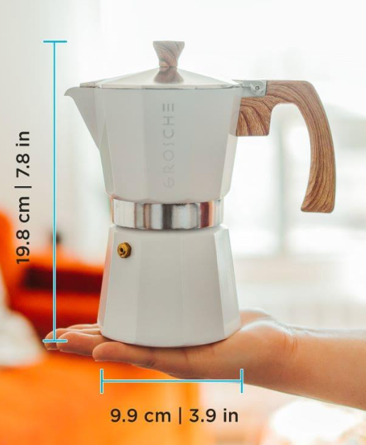 Grosche Stovetop Espresso Coffee Maker: Milano - White, 6 cup