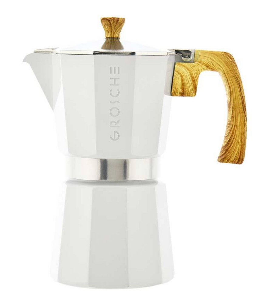 Grosche Stovetop Espresso Coffee Maker: Milano - White, 6 cup