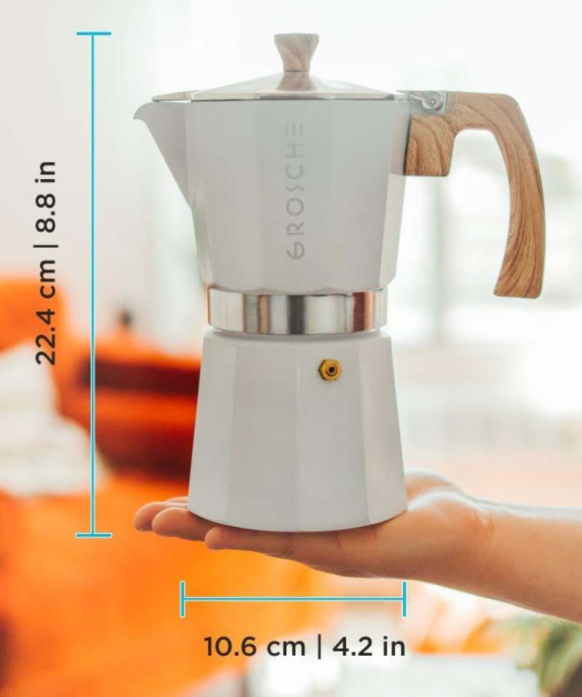 Grosche Stovetop Espresso Coffee Maker: Milano - White, 9 cup