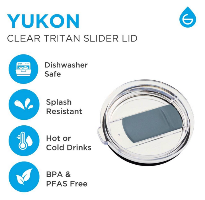 Grosche YUKON 20oz Stainless Steel Travel Tumbler Mountain Blue splash resistant clear tritan slider lid