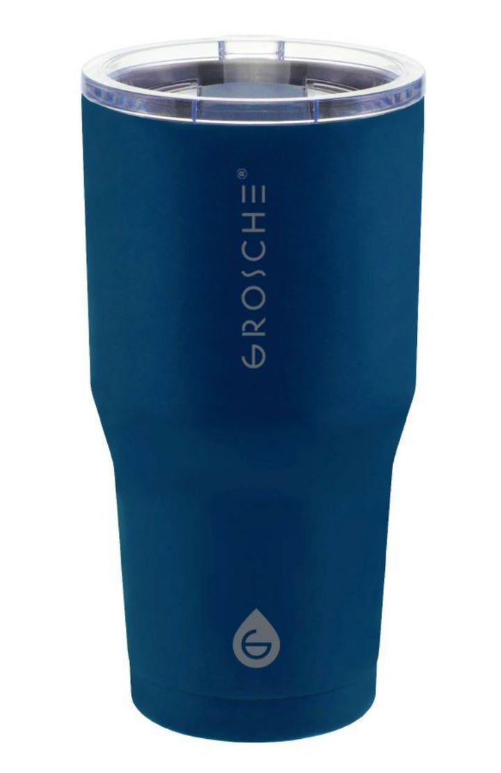 Grosche YUKON 20oz Stainless Steel Travel Tumbler Mountain Blue insulated tumbler, triple-wall stainless steel, cup holder friendly, BPA and PFAS free