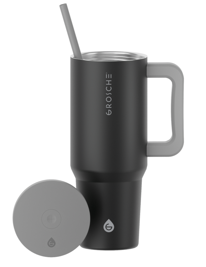 Grosche ASPEN 40 oz Stainless Steel Vacuum insulated Tumbler - Graphite Black
