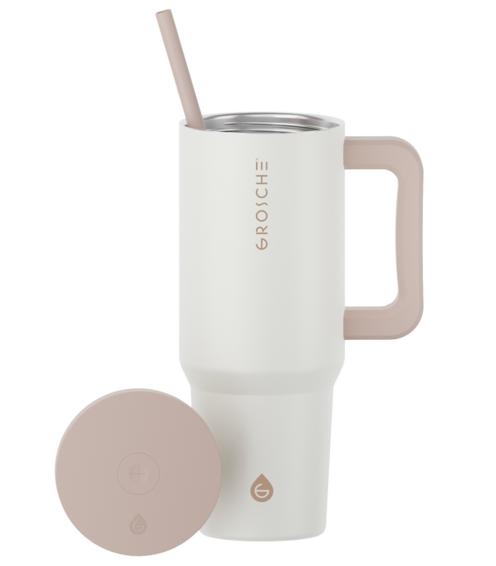 Grosche ASPEN 40 oz Stainless Steel Vacuum insulated Tumbler - Cream White