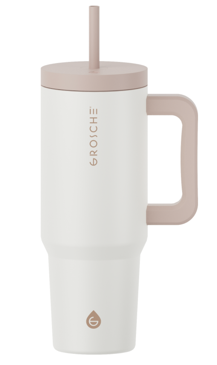Grosche ASPEN 40 oz Stainless Steel Vacuum insulated Tumbler - Cream White