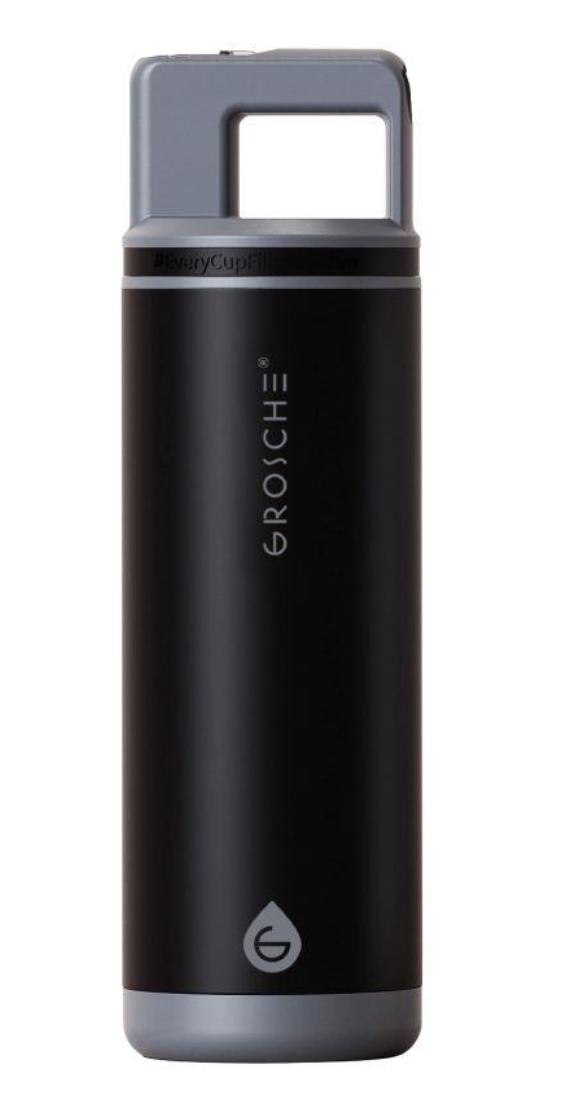 Grosche ALPINE Flip n' Sip 20 oz Stainless Steel vacuum insulated flask - Graphite Black